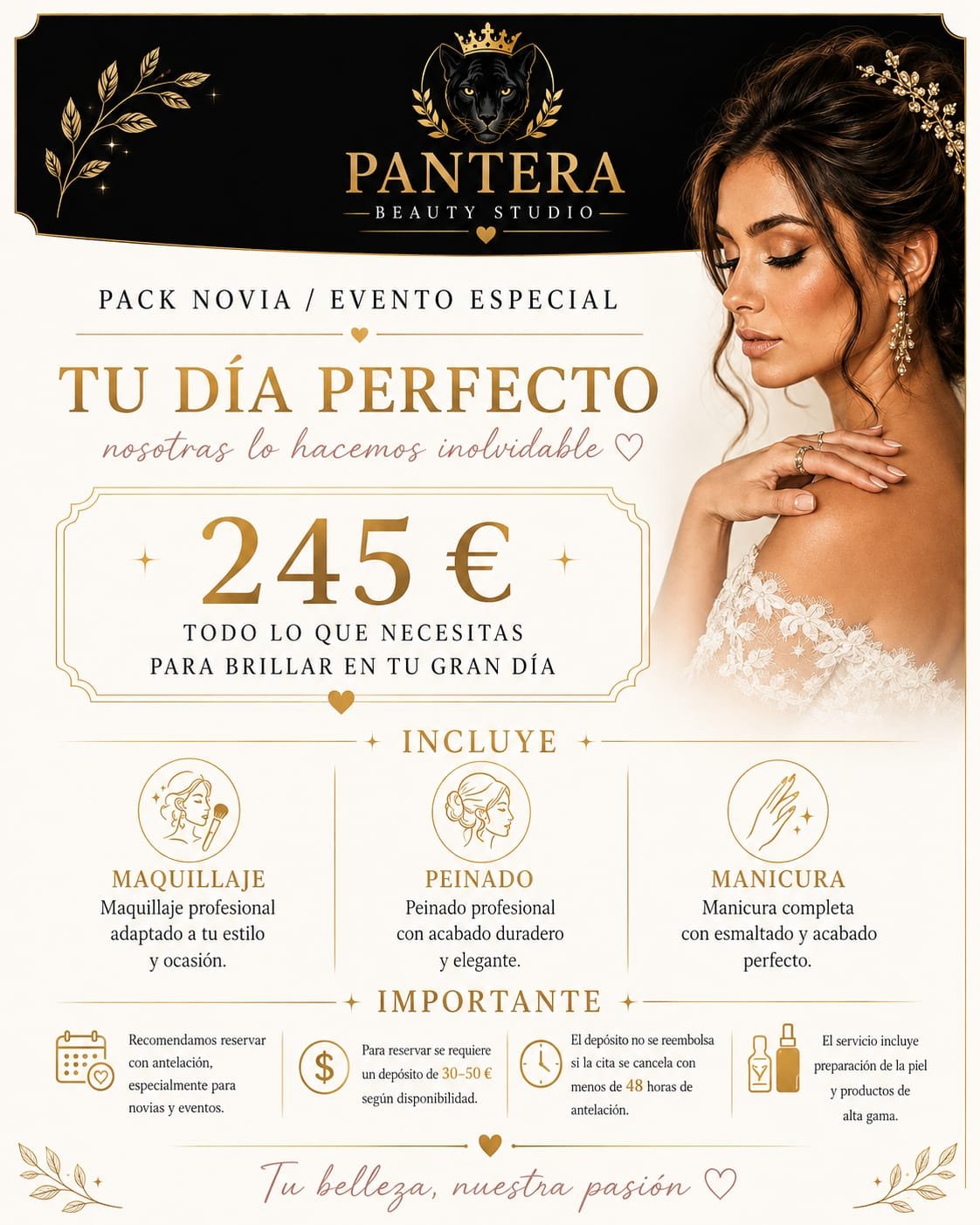 Pack Novia / Evento Especial Tu Día Perfecto por 245 euros